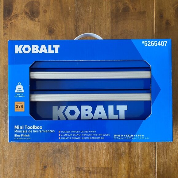 Kobalt Portable Mini Toolbox Blue Steel Tool Box - Picture 1 of 6